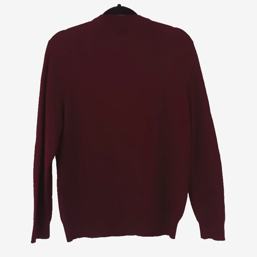 Club Room Mens M Burgundy/Wine Crewneck Sweater Merino Wool Blend Pullover - Picture 2 of 8